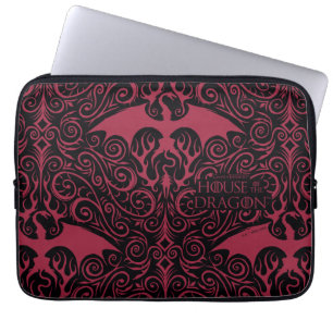 HOSE OF THE DRAGON Red Dragon Filigree Pattern Laptop Sleeve