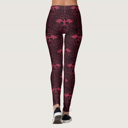 HOSE OF THE DRAGON Red Dragon Filigree Pattern Leggings (Achterkant)