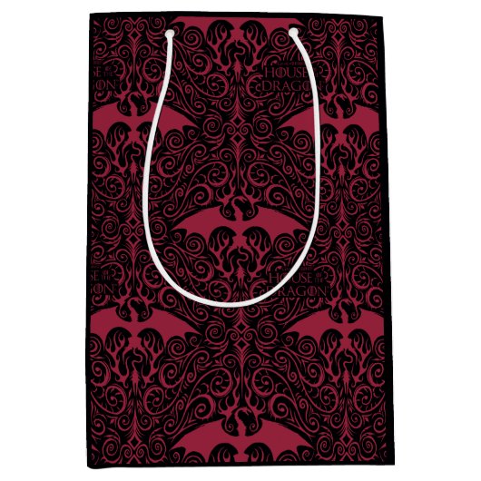 HOSE OF THE DRAGON Red Dragon Filigree Pattern Medium Cadeauzakje (Voorkant)