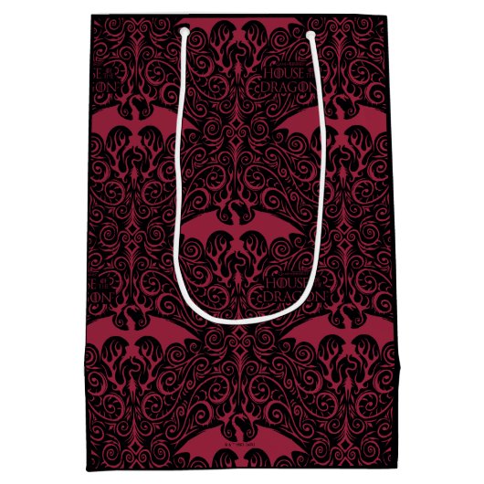 HOSE OF THE DRAGON Red Dragon Filigree Pattern Medium Cadeauzakje (Achterkant)