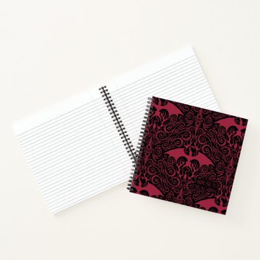 HOSE OF THE DRAGON Red Dragon Filigree Pattern Notitieboek (Binnen)