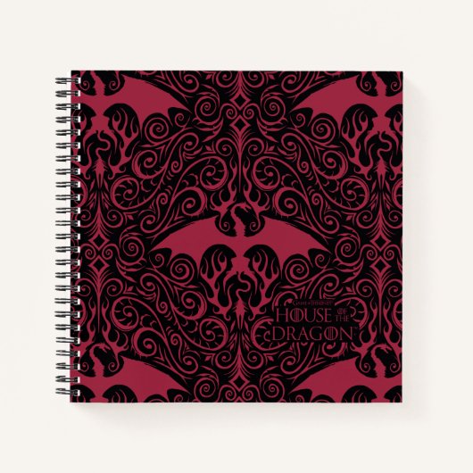 HOSE OF THE DRAGON Red Dragon Filigree Pattern Notitieboek (Voorkant)