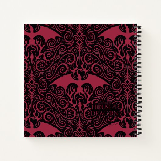 HOSE OF THE DRAGON Red Dragon Filigree Pattern Notitieboek (Achterkant)