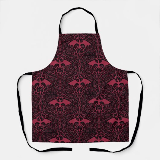HOSE OF THE DRAGON Red Dragon Filigree Pattern Schort (Voorkant)