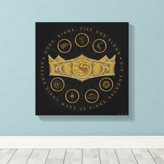 HOSE OF THE DRAGON Seven Kingdoms Crown Graphic Canvas Afdruk (Insitu (Houten vloer))