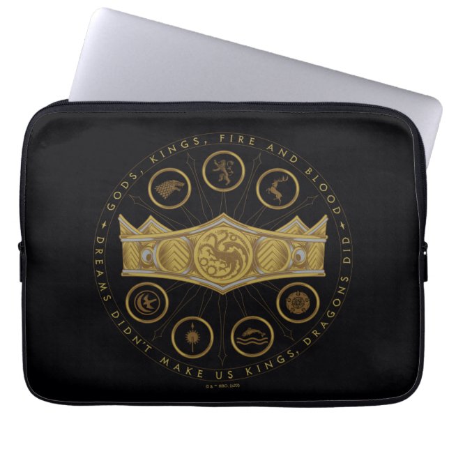 HOSE OF THE DRAGON Seven Kingdoms Crown Graphic Laptop Sleeve (Voorkant)
