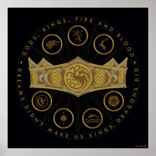 HOSE OF THE DRAGON Seven Kingdoms Crown Graphic Poster