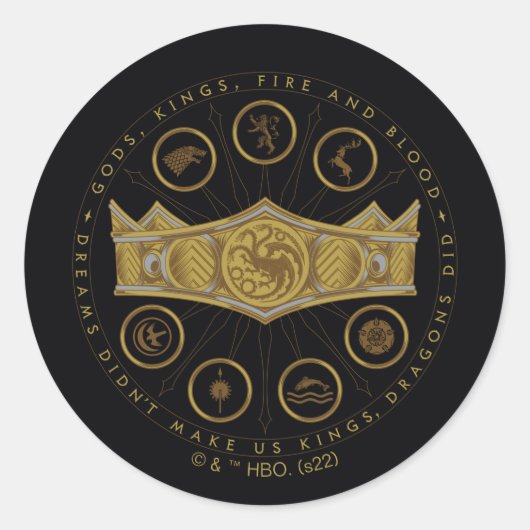 HOSE OF THE DRAGON Seven Kingdoms Crown Graphic Ronde Sticker (Voorkant)