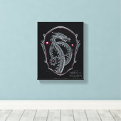 HOSE OF THE DRAGON | Silver Dragon Crest Canvas Afdruk (Insitu (Houten vloer))