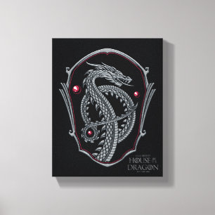 HOSE OF THE DRAGON Silver Dragon Crest Canvas Afdruk