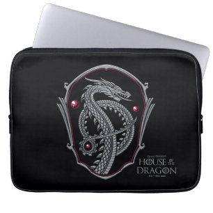HOSE OF THE DRAGON   Silver Dragon Crest Laptop Sleeve