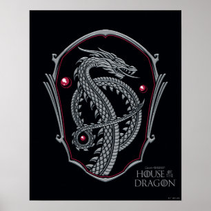 HOSE OF THE DRAGON   Silver Dragon Crest Poster