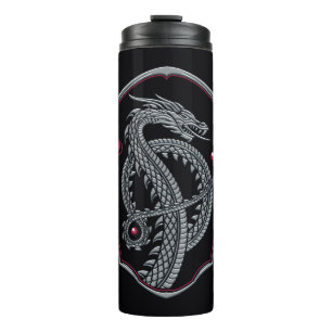 HOSE OF THE DRAGON   Silver Dragon Crest Thermosbeker