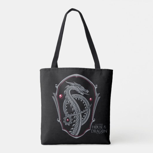 HOSE OF THE DRAGON | Silver Dragon Crest Tote Bag (Achterkant)