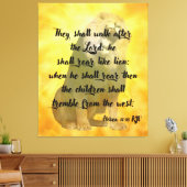Hosea 11:10 Bijbelverse lion Canvas Wall Art Afdruk (Insitu (Woonkamer))