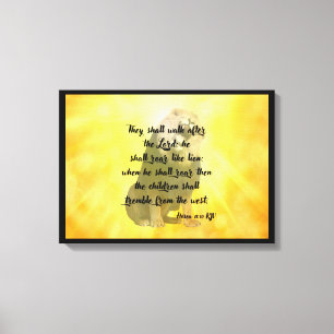Hosea 11:10 Bijbelverse Scripture Canvas Wall Art