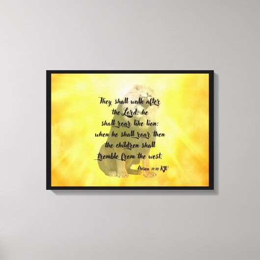 Hosea 11:10 Bijbelverse Scripture Canvas Wall Art (Voorkant)