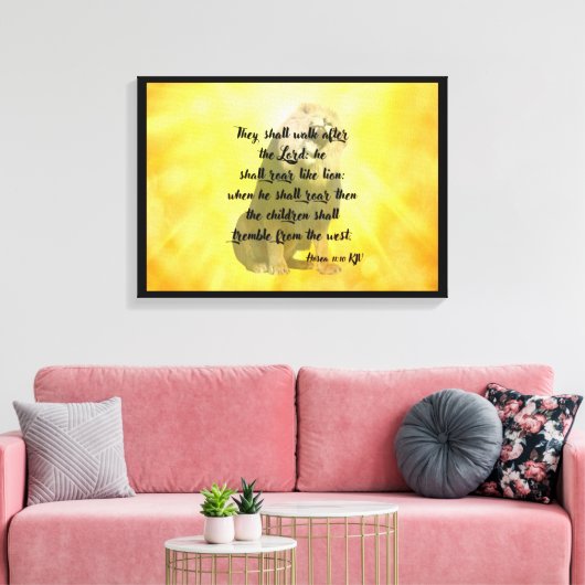 Hosea 11:10 Bijbelverse Scripture Canvas Wall Art Afdruk (Insitu (Woonkamer))