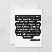 Hosea 4:6 BijbelscriptWenskaart Kaart (Voorkant)