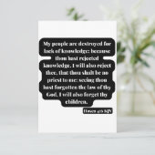 Hosea 4:6 BijbelscriptWenskaart Kaart (Staand voorkant)