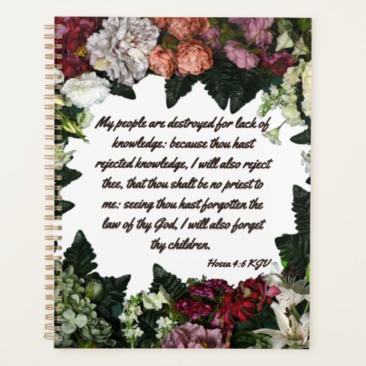 Hosea 4:6 Bijbelverse agenda Planner (Voorkant)