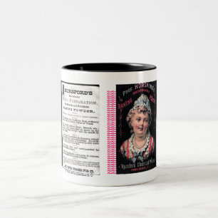 Hosford's bakpoeder Ad 1800-mok Tweekleurige Koffiemok