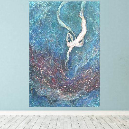 Hoshizora-Hiten: Celestial Flight through the Star Canvas Afdruk (Insitu (Houten vloer))