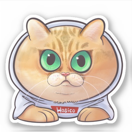 Hosico Cartoon Sticker (Voorkant)