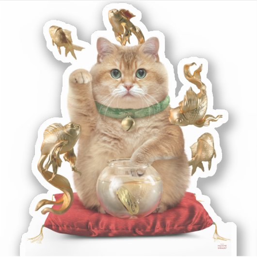 Hosico Maneki-neko Sticker (Voorkant)
