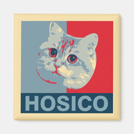 Hosico - Red Blue Illustration Magneet (Voorkant)