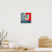 Hosico - Red Blue Illustration Poster (Keuken)
