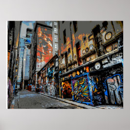 Hosier Lane's Street Art en Graffiti - Melbourne Poster