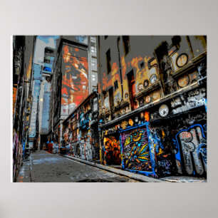 Hosier Lane's Street Art en Graffiti - Melbourne Poster