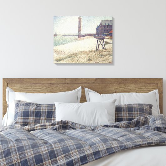 Hospice and Lighthouse, Honfleur van Georges Seura Canvas Afdruk (Insitu (Slaapkamer))