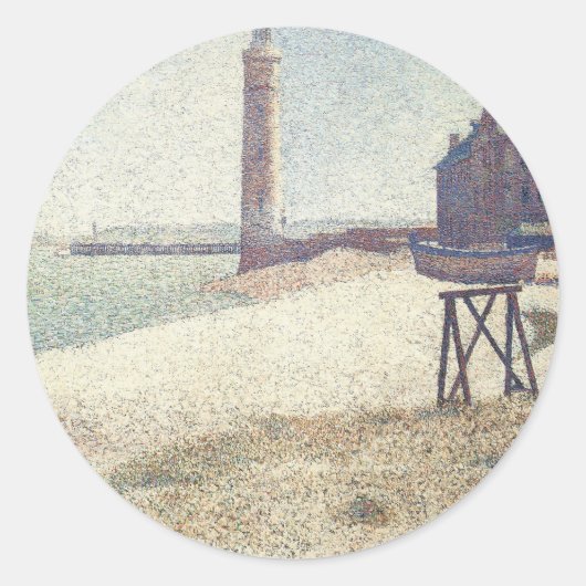 Hospice and Lighthouse, Honfleur van Georges Seura Ronde Sticker (Voorkant)