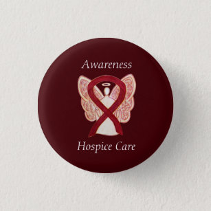 Hospice Care Angel Awareness Ribbon Pins Ronde Button 3,2 Cm