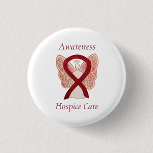 Hospice Care Angel Awareness Ribbon Pins Ronde Button 3,2 Cm
