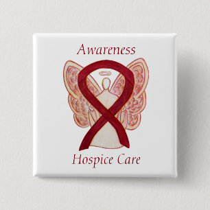 Hospice Care Angel Awareness Ribbon Pins Vierkante Button 5,1 Cm