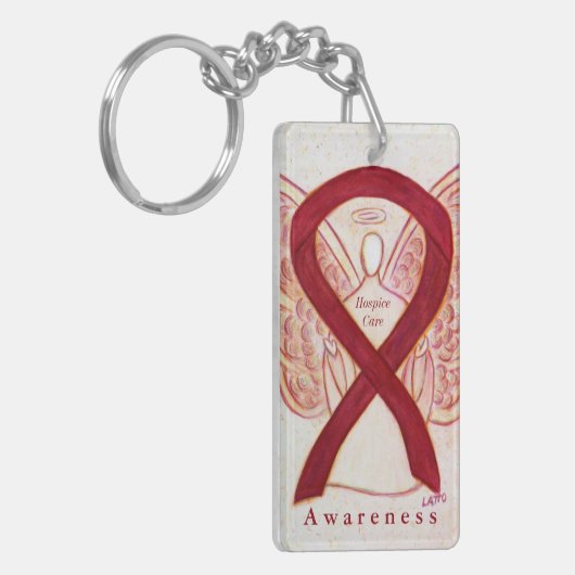 Hospice Care Angel Awareness Ribbon Sleutelhanger (Voorkant Links)