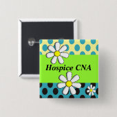 Hospice CNA Buttonnen Artsy Daisies Vierkante Button 5,1 Cm (Voorkant /achterkant)