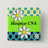 Hospice CNA Buttonnen Artsy Daisies Vierkante Button 5,1 Cm (Voorkant)