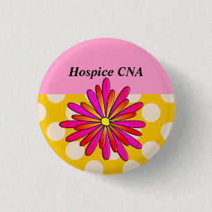 Hospice CNA-Buttonnen Artsy en Whimsical Flower Ronde Button 3,2 Cm