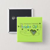 Hospice CNA Green Hearts Vierkante Button 5,1 Cm (Voorkant /achterkant)
