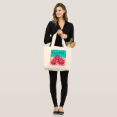 Hospice CNA Verpleegkundig Assistent Floral Grote Tote Bag (Voorkant (model))