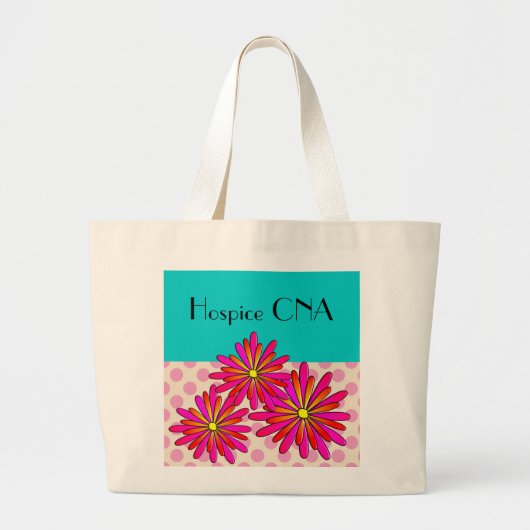 Hospice CNA Verpleegkundig Assistent Floral Grote Tote Bag (Voorkant)