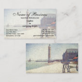 Hospice en vuurtoren in Honfleur, door Seurat Visitekaartje (Voorkant / Achterkant)