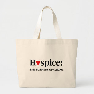 Hospice is een zaak van zorg voor anderen grote tote bag