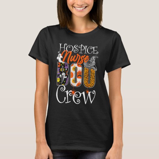 Hospice Nurse Boo Crew Halloween Hospice Nurse Par T-shirt (Voorkant)