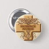 Hospice Nurse Caduceus pin Ronde Button 5,7 Cm (Voorkant /achterkant)