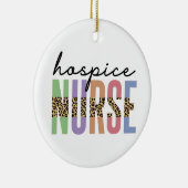 Hospice Nurse Cheetah typografie Keramisch Ornament (Rechts)
